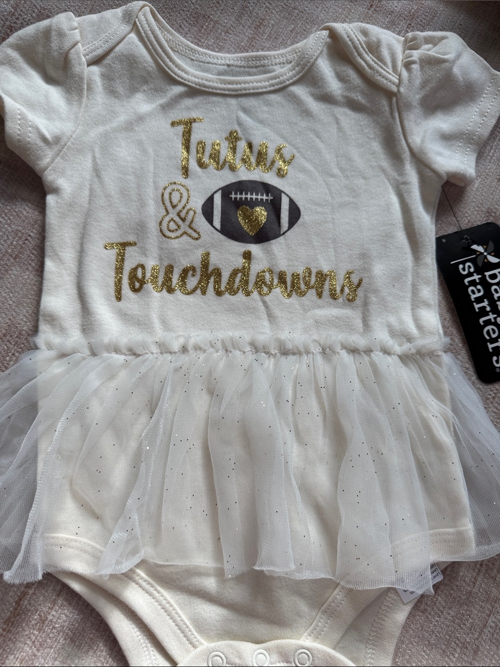 Baby Starters Football Glittery Tutus and Touchdowns Bodysuit with Skirt NWT 9M